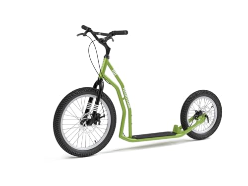 YEDOO Four Y40 Tretroller - bis 150 kg, mittelgroßer, Stabiler Kickscooter mit Scheibenbremsen und 20/16 Lufträdern - Dogscooter für Erwachsene, für Natur und urbanes Off-Road. Grün YEDOO Four Y40 Tretroller - bis 150 kg, mittelgroßer, Stabiler Kickscooter mit Scheibenbremsen und 20/16 Lufträdern - Dogscooter für Erwachsene, für Natur und urbanes Off-Road. Grün von Yedoo