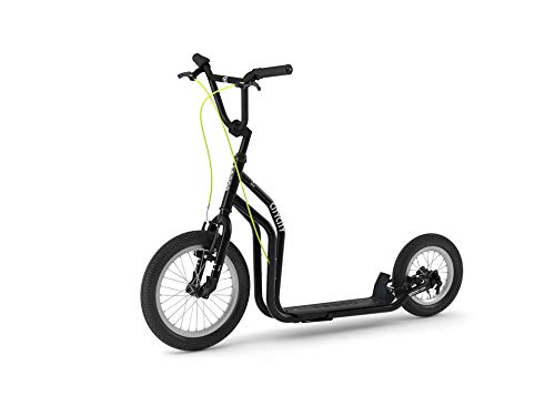 Yedoo City New Modell # Roller Tretroller Schwarz - Kickbike - mit Luftbereifung ab 140 cm- 178 cm Köpergröße bis 120 Kg Scooter kommt teilmontiert im Karton von Yedoo