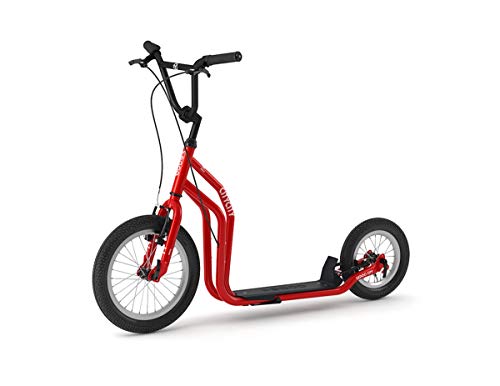 YEDOO City Tretroller - ab 140 cm Körperhöhe, bis 120 kg, mit Luftreifen 16/12 - Cityroller für Erwachsene und Kinder mit verstellbarem Lenker und Ständer, rot YEDOO City Tretroller - ab 140 cm Körperhöhe, bis 120 kg, mit Luftreifen 16/12 - Cityroller für Erwachsene und Kinder mit verstellbarem Lenker und Ständer, rot von Yedoo