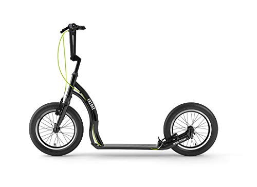 YEDOO Friday Tretroller - bis 150 kg, mit Luftreifen 16/16 - Kickscooter für Erwachsene mit verstellbaren Lenker, Cityroller aus Aluminiumlegierung, Gewicht 7 kg, schwarz von Yedoo