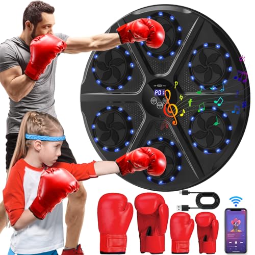 Yeelan Music Boxing Machine, LED Musik Boxmaschine, Bluetooth Musikboxmaschine, 12 Geschwindigkeit und Zählmodus, Wandmontiertes Boxziel mit Boxhandschuhen für Erwachsene und Kinder Exercise Yeelan Music Boxing Machine, LED Musik Boxmaschine, Bluetooth Musikboxmaschine, 12 Geschwindigkeit und Zählmodus, Wandmontiertes Boxziel mit Boxhandschuhen für Erwachsene und Kinder Exercise von Yeelan