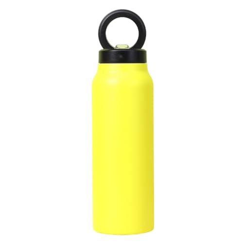 Yeihhtuk Gelbe Isolierte Wasserflasche mit Magnetischem Telefonhalter, Aus Edelstahl von Yeihhtuk