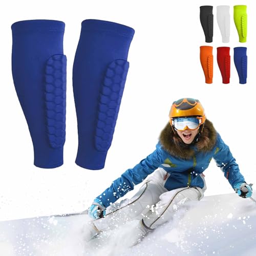 Ski Shin Guards, Ski Shin Protector, Shin Protectors for Skiing, Frost Armours Ski Shields, Ski Boot Shin Protectors, Gel Shin Guards Ski (Blue,M) von Yeluptu