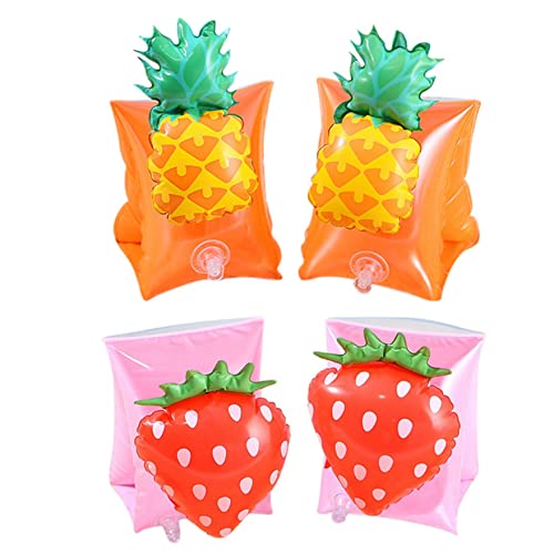 Schwimmfloatarmbänder Schwimmen Armband für Kinder aufblasbares Schwimmarmband niedliche Schwimmwaffen-Schwimmtraining bei 3-6 1Pair Ananas von Yeory