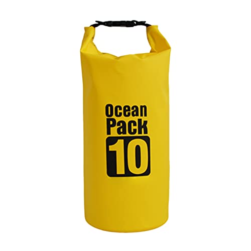 Yeory Wasserdichtes Beutel mit verstellbaren Gurten Ozeanpack trockener Sack für Kajakfahren Rafting Swimming Camping gelb 10 l, Ozeanpackung von Yeory