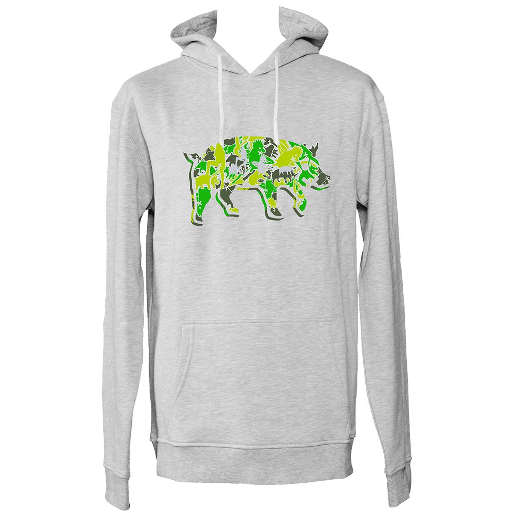 Yes. Hoodie Pig Hoodie Grau XL Mann Yes. Hoodie Pig Hoodie Grau XL Mann von Yes.
