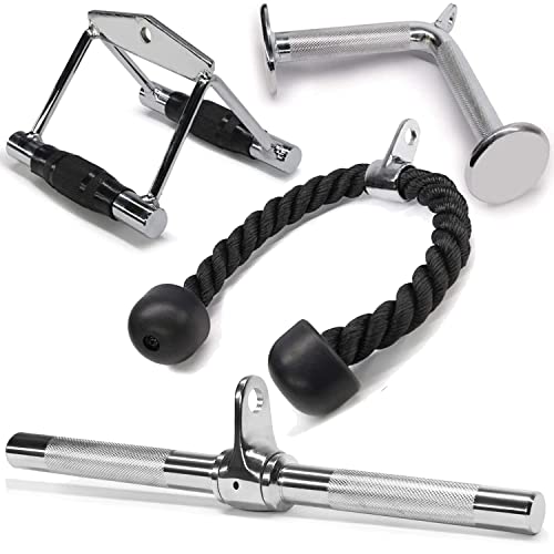 Yes4All 4M82 Combo Doppel Kabelbefestigung, Trizepseil/Trizeps-Zugseil, rotierende gerade Stange und V-förmiger Griff, Double D + Trizepsseil+StraightBar + Vshapped Bar, Standard Yes4All 4M82 Combo Doppel Kabelbefestigung, Trizepseil/Trizeps-Zugseil, rotierende gerade Stange und V-förmiger Griff, Double D + Trizepsseil+StraightBar + Vshapped Bar, Standard von Yes4All
