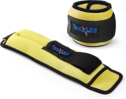 Yes4All 6KWK Neopren Gewichtsmanschetten, 3,6 KG Paar = 2 * 1,8 KG, Gelb von Yes4All