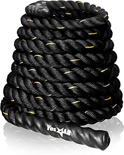 Yes4All Battle Rope 9m Durchmesser Poly Dacron 9m, 12m, 15m Länge, Trainingsseil, D. 50 mm - 9 m NC7X von Yes4All