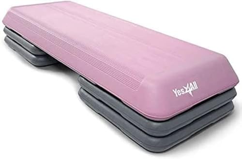 Yes4All CAWR Adjustable Aerobic Step Platform with 4 Risers – Health Club Size (Pink/Grey) von Yes4All