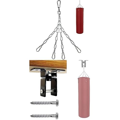 Yes4All Combo Heavy Duty with Boxkette, Silber, 4-Punkt Stahlkette für Boxsäcke und Deckenhaken für Boxsäcke - 450kg Tragekraft - Boxsack Halterung für Muay Thai, MMA-Deckenhalterung Outdoor & Indoor Yes4All Combo Heavy Duty with Boxkette, Silber, 4-Punkt Stahlkette für Boxsäcke und Deckenhaken für Boxsäcke - 450kg Tragekraft - Boxsack Halterung für Muay Thai, MMA-Deckenhalterung Outdoor & Indoor von Yes4All