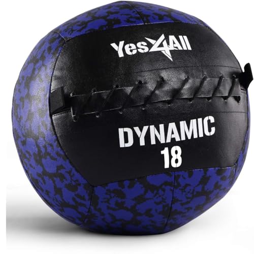 Yes4All SC7J Medizinball Wall Ball 8 kg Gewichtsball Weicher aus Leder für Ganzkörpertraining und Kraftübungen von Yes4All