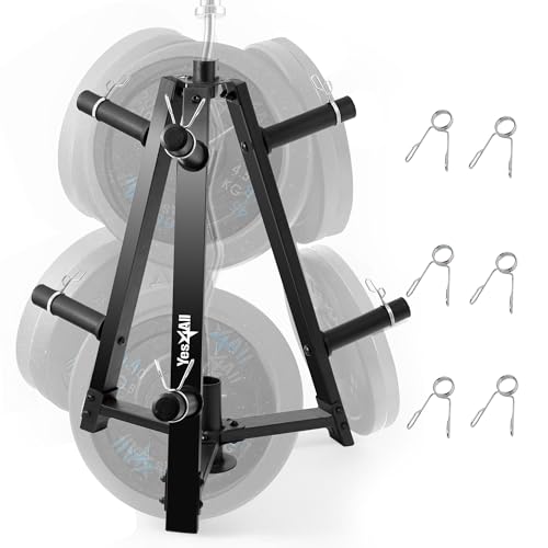 Yes4All Hantelständer, 1 & 2 Zoll Platte Bumper Plate Rack 158.8 kg Kapazität Langhantel Gewicht Rack für Home Gym Training von Yes4All