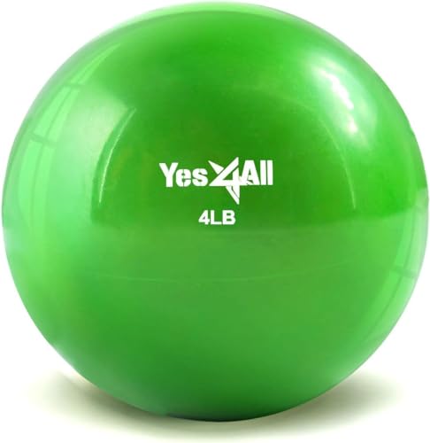 Yes4All J1RU Toning Ball Weich gewichtet, 1.8 kg Grün einzeln Krafttraining Gewichte & Zubehör Medizinbälle für Pilates, Yoga, Fitness von Yes4All