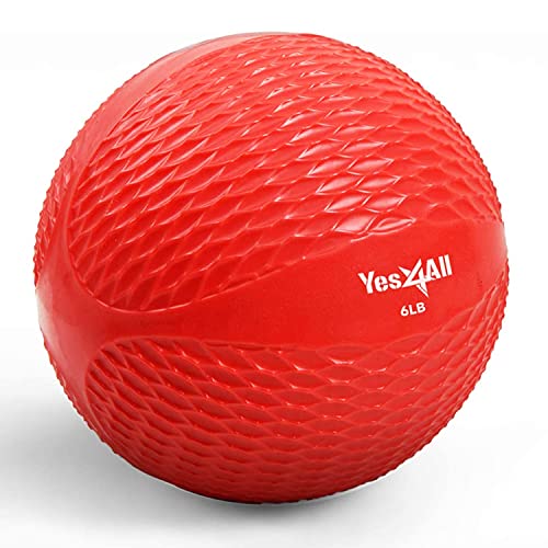Yes4All LLDB Weicher, gewichteter Toning-Ball/Medizinball und Pilates-Übungsring Gewichte erhältlich (rot – 2.7kg) von Yes4All