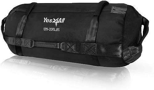 Yes4All N906 Sandsack, Schwarz, 56-90 Kilogramm, Gewichtssack 10-90 kg - Power Bag ist Ideal für Workout, Core Bag Sandsack für Functional Training, Fitness, Rucking, Crossfit von Yes4All