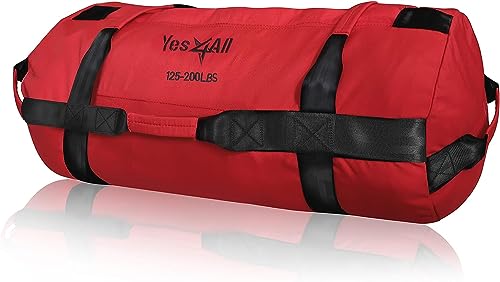 Yes4All QRSG Sandsack, Rot, 56-90 Kilogramm, Gewichtssack 10-90 kg - Power Bag ist Ideal für Workout, Core Bag Sandsack für Functional Training, Fitness, Rucking, Crossfit von Yes4All