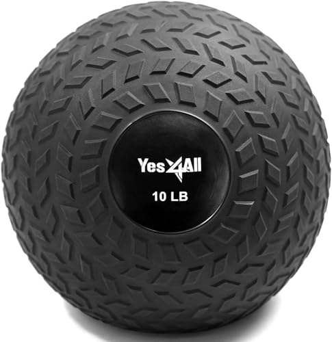 Yes4All Slam Ball Ball-Tread-Black-10lbs, Schwarz, 4.54kg von Yes4All