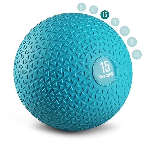 Yes4All V48T Slam Balls Medizinball 6.8 kg, Teal für Kraft, Power und Training von Yes4All