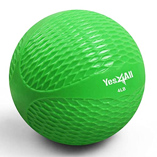 Yes4All NUEH Toning Ball Weich gewichtet, 1.8 kg Grün einzeln Krafttraining Gewichte & Zubehör Medizinbälle für Pilates, Yoga, Fitness von Yes4All
