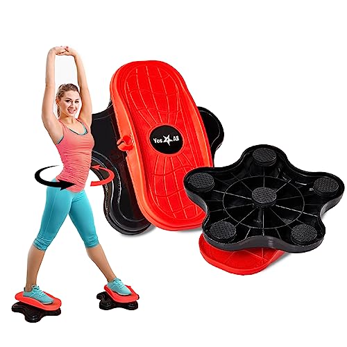 Yes4All Waist Twister, neue Generation von Taillendrehscheiben, Ab Twister Board, Twist Disc Übung, Twist Board, Trainingsgerät für zu Hause zur Gewichtsreduktion (Schwarz/Rot) von Yes4All