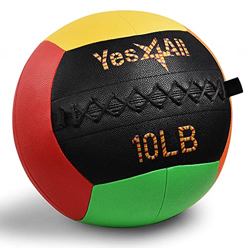 Yes4All YYN2 Medizinball Wall Ball 4.5 kg Gewichtsball Weicher aus Leder für Ganzkörpertraining und Kraftübungen von Yes4All