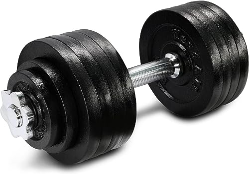 Yes4All Cast Iron Adjustable Dumbbell Weight Set, Barbell Set 20kg - 28kg With Connector Option for Men and Women, Strength Training Equipment Home Gym Fitness von Yes4All