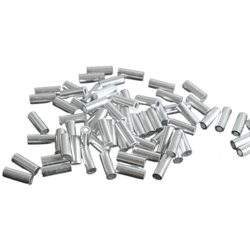Yeselino 100 Stück Angelschnur-Rohrverbinder, Aluminium, Crimphülsen-Set, einzelne Crimpschlaufe Yeselino 100 Stück Angelschnur-Rohrverbinder, Aluminium, Crimphülsen-Set, einzelne Crimpschlaufe von Yeselino