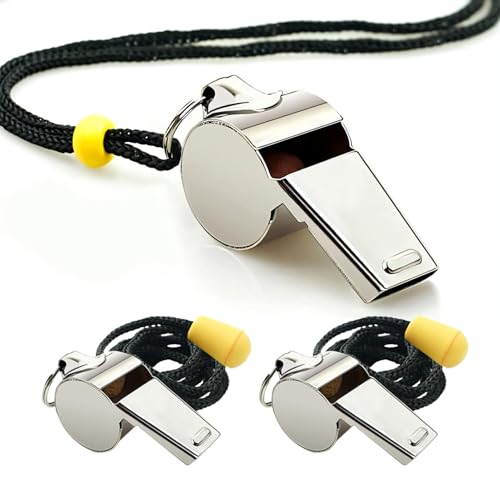 Yewseas 2PCS Schiedsrichter Pfeife Edelstahl Sportpfeifen 4.8cm Mit Schlüsselband, Trillerpfeife Lauter Klarer Klang Ideal Für Trainer Schiedsrichter Und Beamte Fußball Schiedsrichter Sportunterricht Yewseas 2PCS Schiedsrichter Pfeife Edelstahl Sportpfeifen 4.8cm Mit Schlüsselband, Trillerpfeife Lauter Klarer Klang Ideal Für Trainer Schiedsrichter Und Beamte Fußball Schiedsrichter Sportunterricht von Yewseas