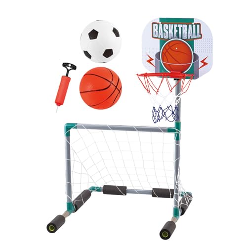 Yfenglhiry Basketballkorb-Fußballnetz für Poolseiten mit Ball und Außenpool Basketbälle Hoop Pool Fußball Set Pool Fußball Basketball von Yfenglhiry