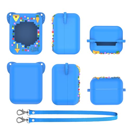 Yfenglhiry Schutzhülle mit langen Schlüsselbändern, Silikon-Schutzhülle, staubdichte Tragetasche für digitales Haustier, Silikonhülle für interaktives Spielzeug, digitales Haustier und Hülle, blau von Yfenglhiry