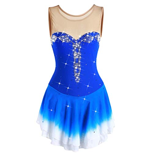 Yhsgscr A,S, Figur Skating Kleid Von Mädchen Sparkly Strass Wanderbewegung Gymnastik Leotard Professionelle Wettbewerb Praxis Kostüme Hohe Elastizität Eislaufrock von Yhsgscr