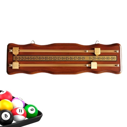 Billard Score Board – Shuffleboard montierte Anzeigetafel | Metall Billard Score, Holz Score Keeper, leicht zu lesender Sport Scoreboard, Billard Scorekeeper für 2 Spieler, Fußball Billard von Yhsioaklo