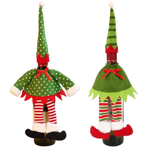 2 Stück Weihnachten Weinflasche Abdeckung, Weintasche, Geschenktüten Flaschen, Vliesstoff, Elfenweinbeutel, wiederverwendbar, Weihnachtsdekoration, für Weinflaschenhüllen, Tischdekoration 2 Stück Weihnachten Weinflasche Abdeckung, Weintasche, Geschenktüten Flaschen, Vliesstoff, Elfenweinbeutel, wiederverwendbar, Weihnachtsdekoration, für Weinflaschenhüllen, Tischdekoration von Yhuasia