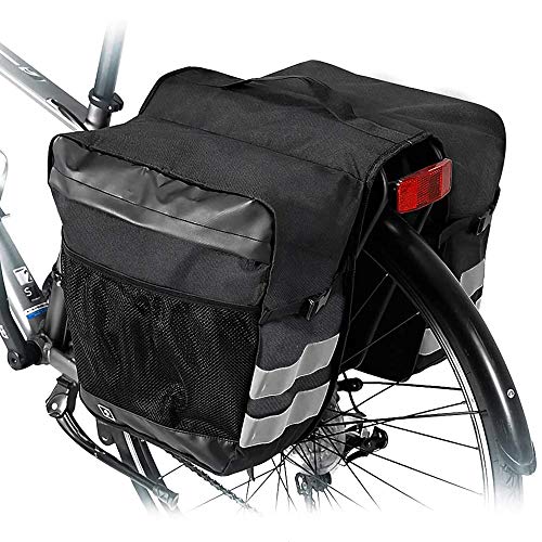 Yhuasia wasserdichte Packtaschen Fahrräder, Kofferraumtasche Fahrrad, Fahrrad Gepäckträgertasche, Satteltaschen für Fahrrad,für Fahrräder Outdoor Commute Shopping Reiten Picknick (Schwarz) von Yhuasia