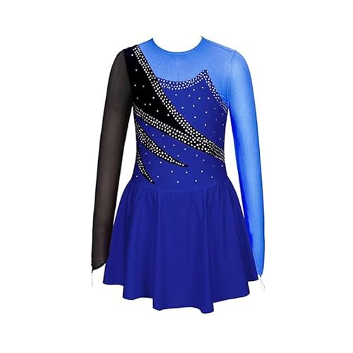 Yhwacyznm A,10 Years, Mädchen Eiskunstlauf Kleid Damen Rundhals Ballett Tanz Leistung Rock Wintersport Rhythmische Gymnastik Trikots Mit Glänzenden Strass von Yhwacyznm