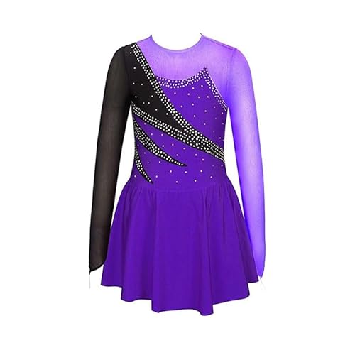 Yhwacyznm A,12 Years, Eiskunstlauf Kleid Für Mädchen Netz Spleiß Rhythmische Gymnastik Trikots Leistung Kleidung Damen Einfach Großzügig Roller Ice Ballett Tanz Rock von Yhwacyznm