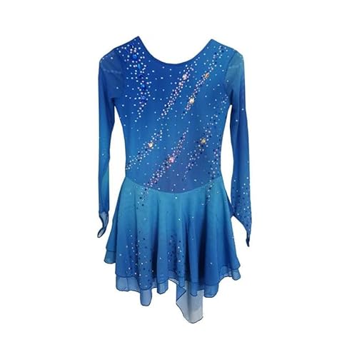 Yhwacyznm A,M, Eiskunstlauf Kleider Für Damen Mädchen Halo Färbung Rhythmische Gymnastik Leistung Rock Professionell Wettkampf Netz Spleiß Eislaufkleid von Yhwacyznm