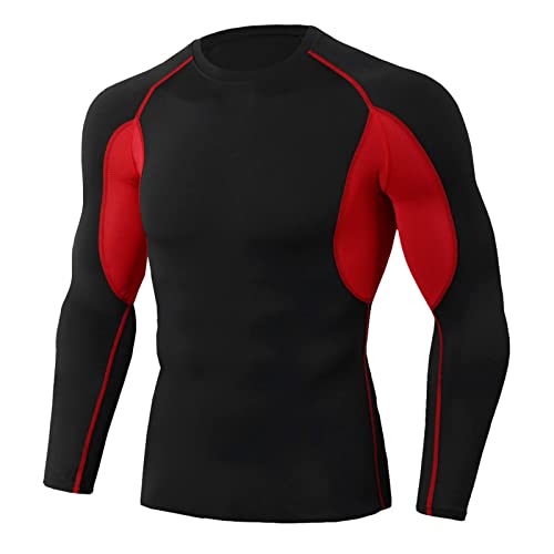 YiLianDa Herren Kompressionsshirt Fitness Sport Bekleidung Funktionswäsche Kompression Thermounterwäsche Atmungsaktiv Laufshirt Langarm Schwarz + Rot L YiLianDa Herren Kompressionsshirt Fitness Sport Bekleidung Funktionswäsche Kompression Thermounterwäsche Atmungsaktiv Laufshirt Langarm Schwarz + Rot L von YiLianDa