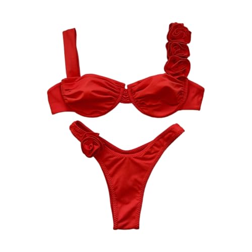 YiNLuax Damen-Badebekleidungs-Set, hohe Taille, Bikinis, Badeanzug, zweiteiliger Bikinis, Badeanzug von YiNLuax