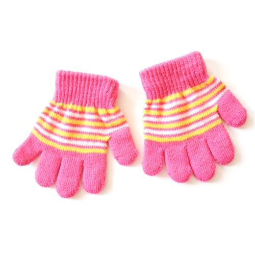 YiNLuax Kleinkind Vollfinger Handschuhe Streifen Handschuhe Gestrickte Fäustlinge Winter Und Handschuhe Universelle Fahrradhandschuhe Für Babys Mädchen Und Jungen von YiNLuax