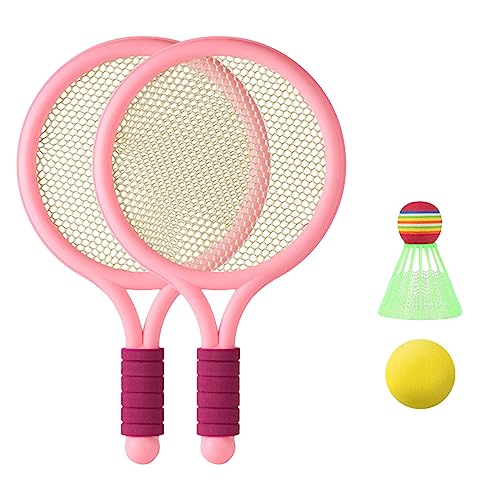 1 Paar Kinder-Badmintonschläger für Kinder, Set beinhaltet 2 Schläger, 1 Badminton für Badmintonzubehör, Kinder-Badmintonschläger-Set, Kinder-Tennisschläger, Tennisschläger-Set von YiQinzcxg