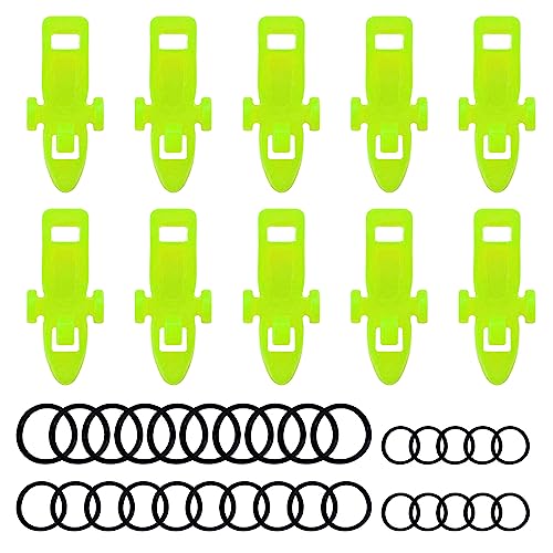 YiQinzcxg Angelhakenhalter, Angelhaken, Köderhalter mit 3 Größen, Gummiringe, Angelzubehör, Angelzubehör, fester Köderhalter, 10 Stück von YiQinzcxg