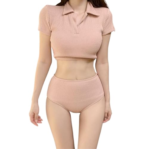 YiQinzcxg Damen Badeanzug Zweiteilig Bauchkontrolle Badeanzug V Ausschnitt Bauchfreies Top Bauchkontrolle Strandshorts von YiQinzcxg