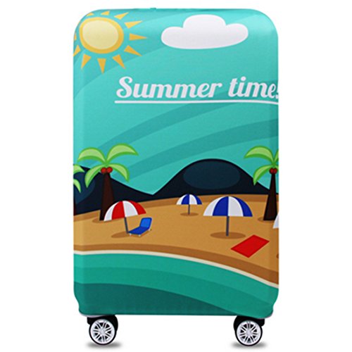 YianBestja Elastisch Kofferhülle Kofferschutzhülle Gepäck Cover Reisekoffer Hülle Koffer Schutzhülle Luggage Cover mit Reißverschluss (Summer Time, L (25-28 Zoll)) von YianBestja