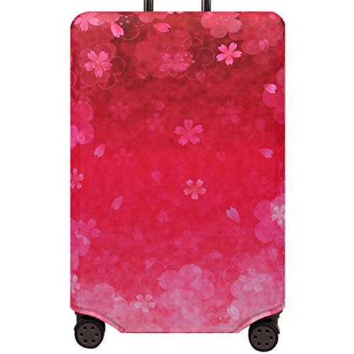 YianBestja Elastisch Reise Kofferschutzhülle Abdeckung Waschbar Kofferhülle Schutz Bezug Luggage Cover für 18-32 Zoll Koffer (Sakura, L (25-28 Zoll)) von YianBestja