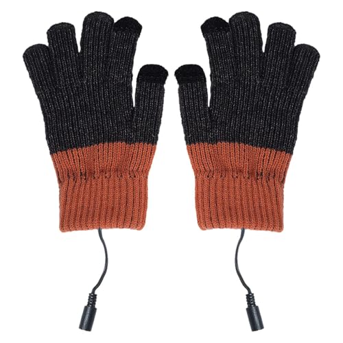 Yianyal Beheizte Fäustlinge zum Skifahren, schnell wärmende USB-Handwärmer-Handschuhe – gemütliche Handwärmende Fäustlinge, Outdoor-Winterhandschuhe zum Wandern, Joggen, Skifahren von Yianyal