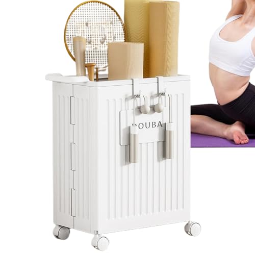 Yianyal Yogamatten-Aufbewahrung, faltbarer Yogamatten-Organizer mit Rollen, Workout-Ausrüstung, Eck-Organizer für Schaumstoffrolle, Yoga-Gurt und Widerstandsbänder Yianyal Yogamatten-Aufbewahrung, faltbarer Yogamatten-Organizer mit Rollen, Workout-Ausrüstung, Eck-Organizer für Schaumstoffrolle, Yoga-Gurt und Widerstandsbänder von Yianyal