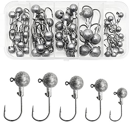 45 Stück Jigköpfe Angelhaken, 2g 3.5g 5g 7g10g Runden Jighaken Angelhaken Gummifische Angeln Jighaken mit Round Kopf mit verschieden 45 Stück Jigköpfe Angelhaken, 2g 3.5g 5g 7g10g Runden Jighaken Angelhaken Gummifische Angeln Jighaken mit Round Kopf mit verschieden von Yibang