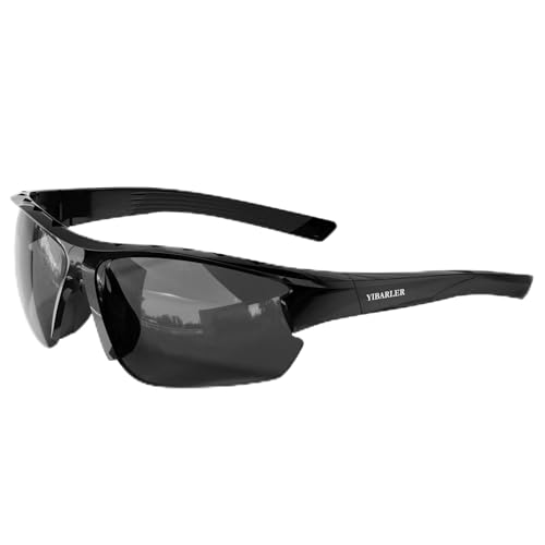 Yibarler Fahrradbrille Herren Damen, Polarisiert Sportbrille Sonnenbrille Sunglasses UV400 Schutz, Radsportbrillen TR90 Flexiblem Rahmen für Radfahren Angeln Laufen Golf von Yibarler